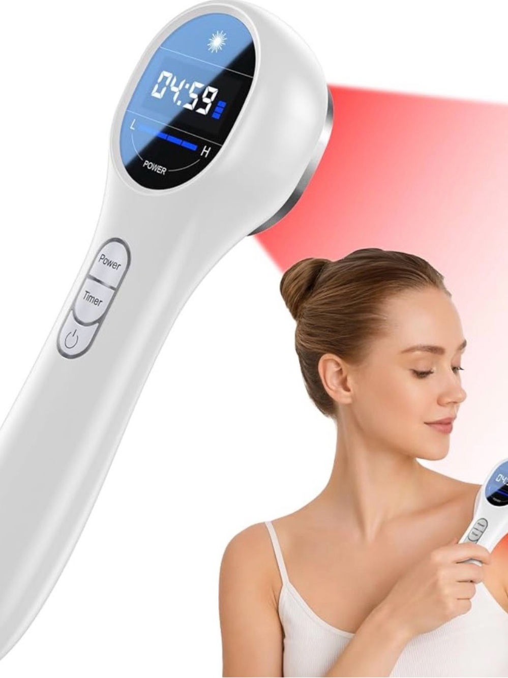 LED Red Light Therapy Device for Skin Care - White
